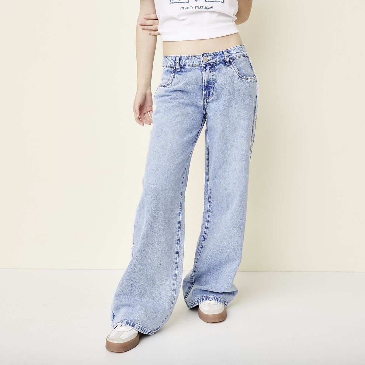 SYBILLA - Jeans Wide Leg Tiro Medio Mujer Sybilla