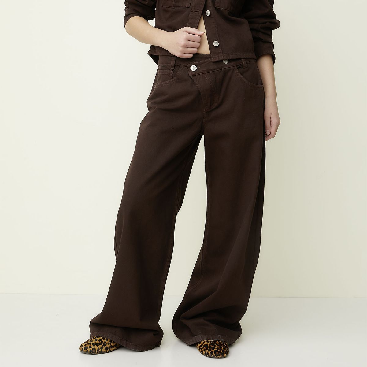 SYBILLA - Jeans Wide Leg Tiro Medio Mujer Sybilla