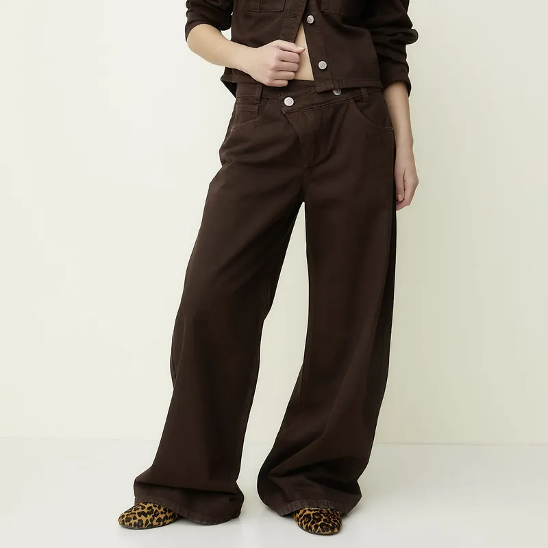 SYBILLA - Jeans Wide Leg Tiro Medio Mujer Sybilla