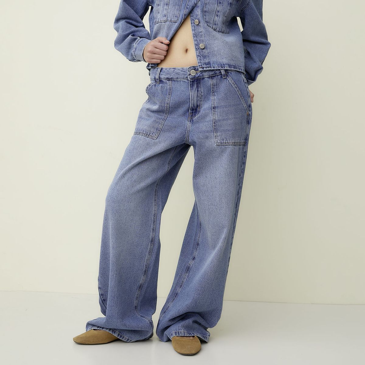 SYBILLA - Jeans Wide Leg Tiro Medio Mujer Sybilla