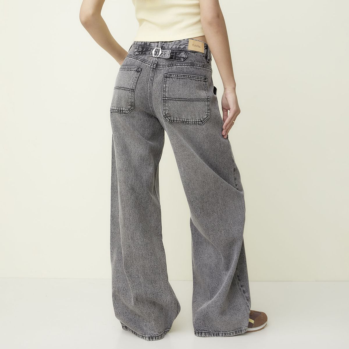 SYBILLA - Jeans Wide Leg Tiro Medio Mujer Sybilla