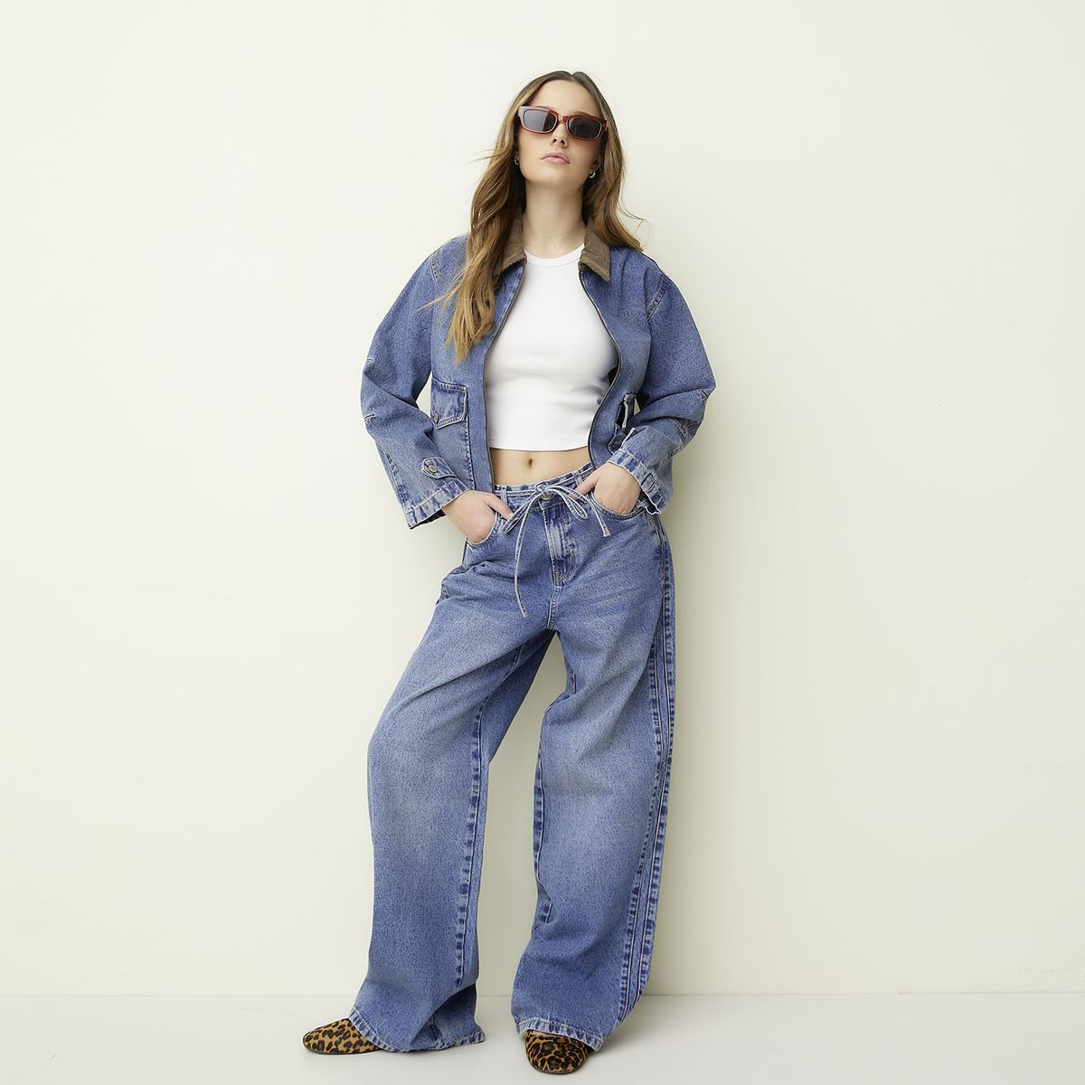 SYBILLA - Jeans Baggy Tiro Medio Mujer Sybilla