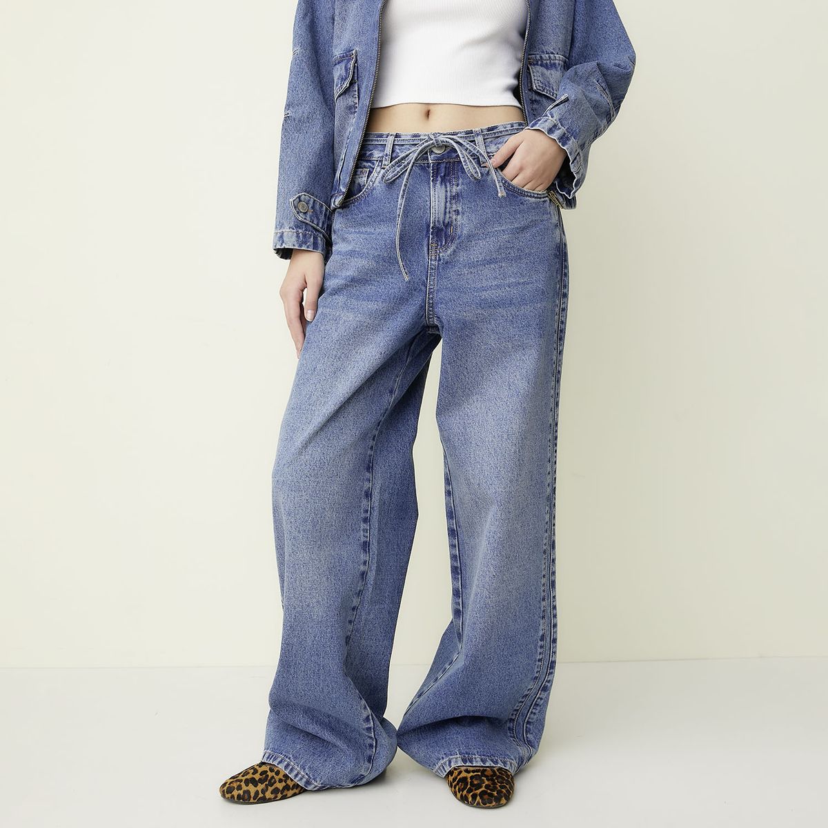 SYBILLA - Jeans Baggy Tiro Medio Mujer Sybilla