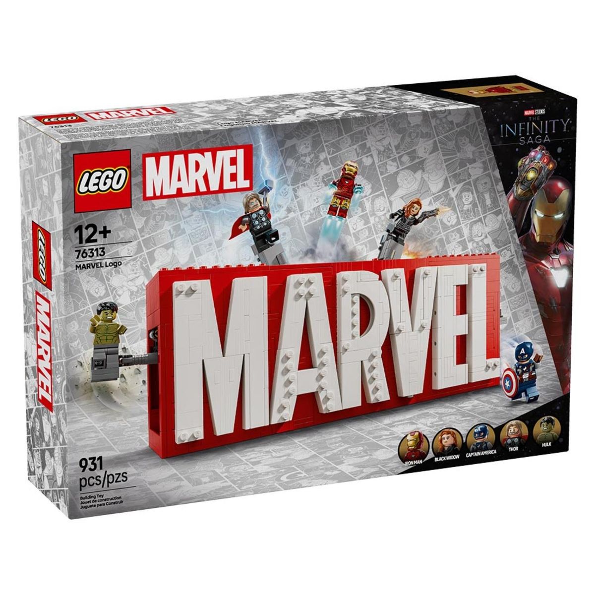 LEGO - Lego Marvel: Logotipo MARVEL y Minifiguras