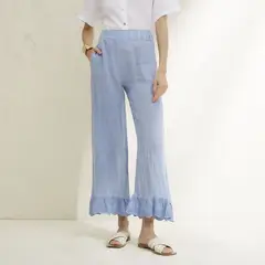 BASEMENT - Pantalón Mujer 100% Lino Hecho en Italia