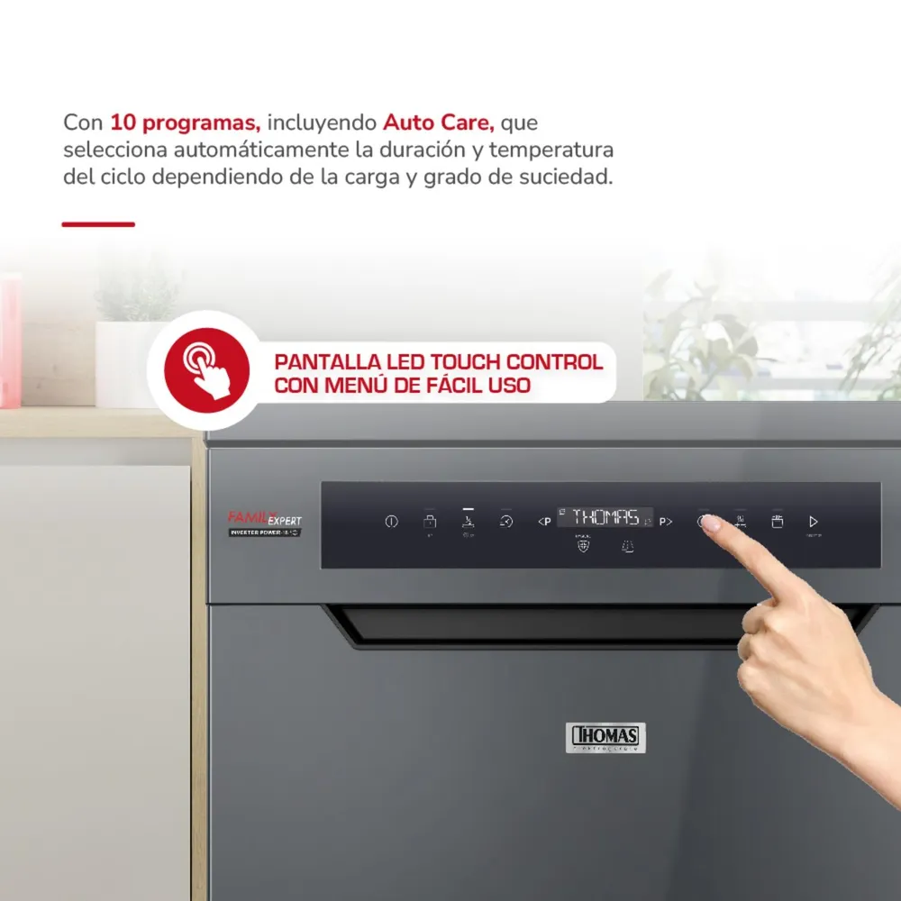 Thomas TH-DW16CA 16 Cubiertos Inox Dark Grey, foto 4