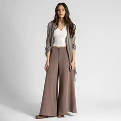 LOLITA POCKET - Pantalón Palazzo Tiro Alto Mujer