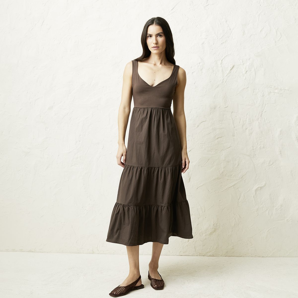 BASEMENT - Vestido Lino Hecho en Italia Mujer Basement