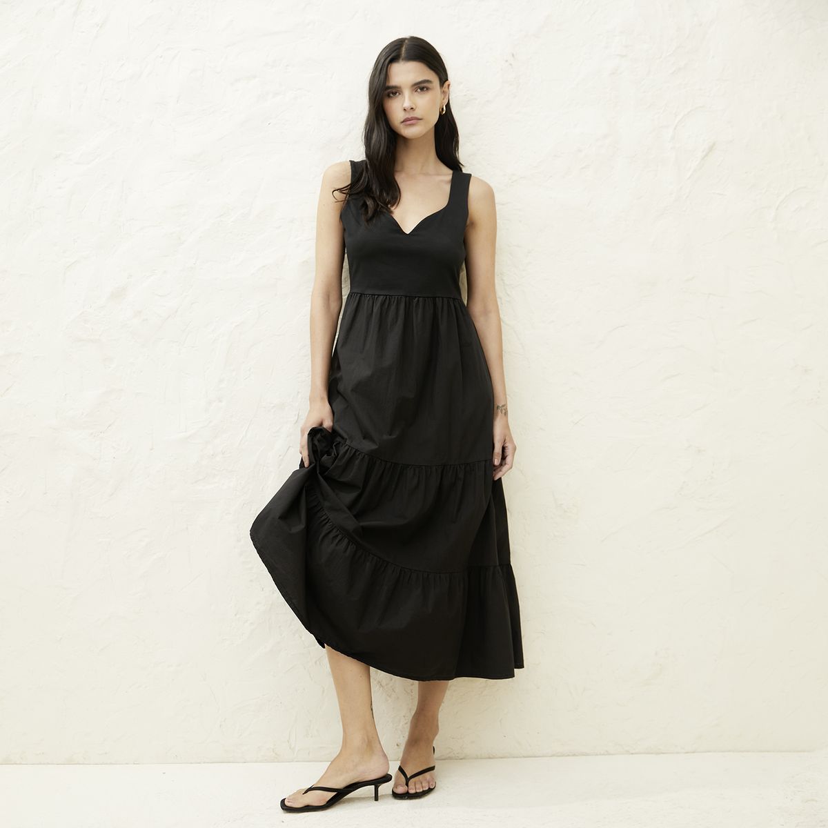 BASEMENT - Vestido Lino Hecho en Italia Mujer Basement