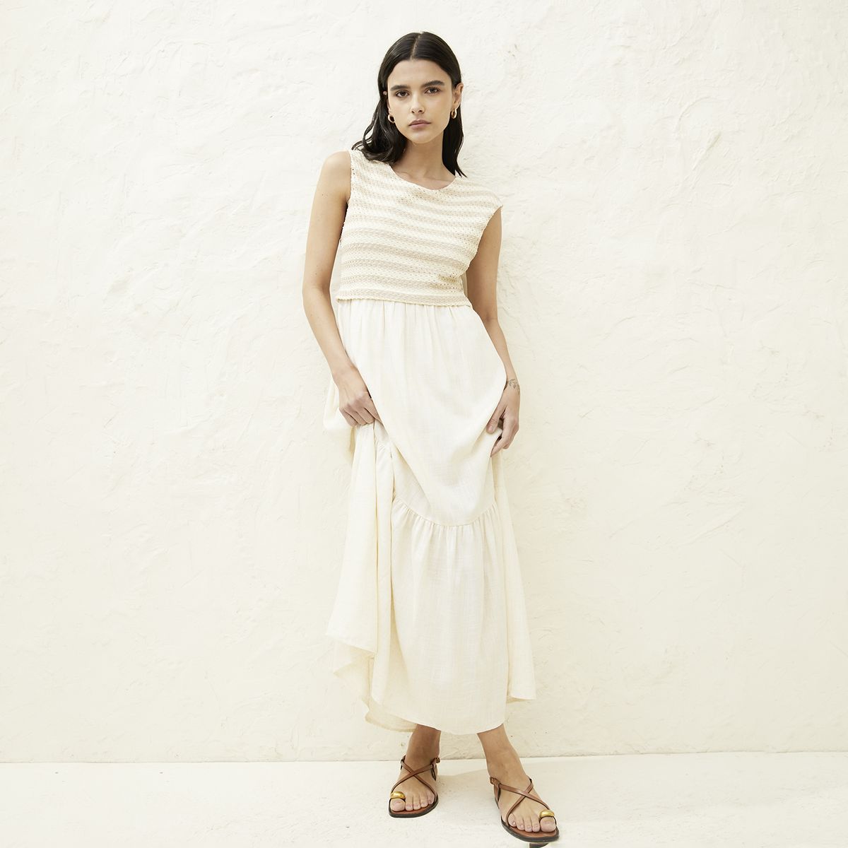 BASEMENT - Vestido Lino Hecho en Italia Mujer Basement