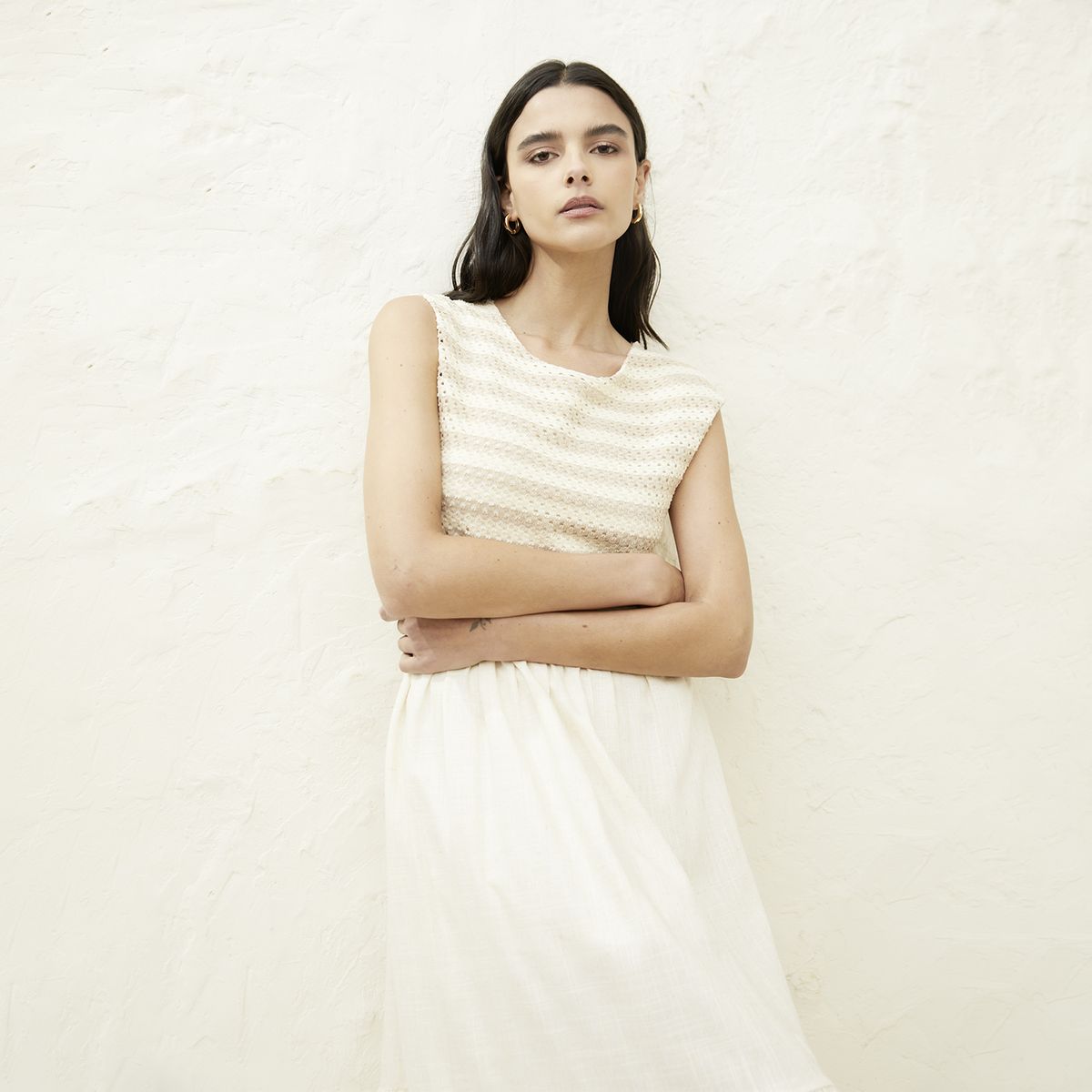 BASEMENT - Vestido Lino Hecho en Italia Mujer Basement