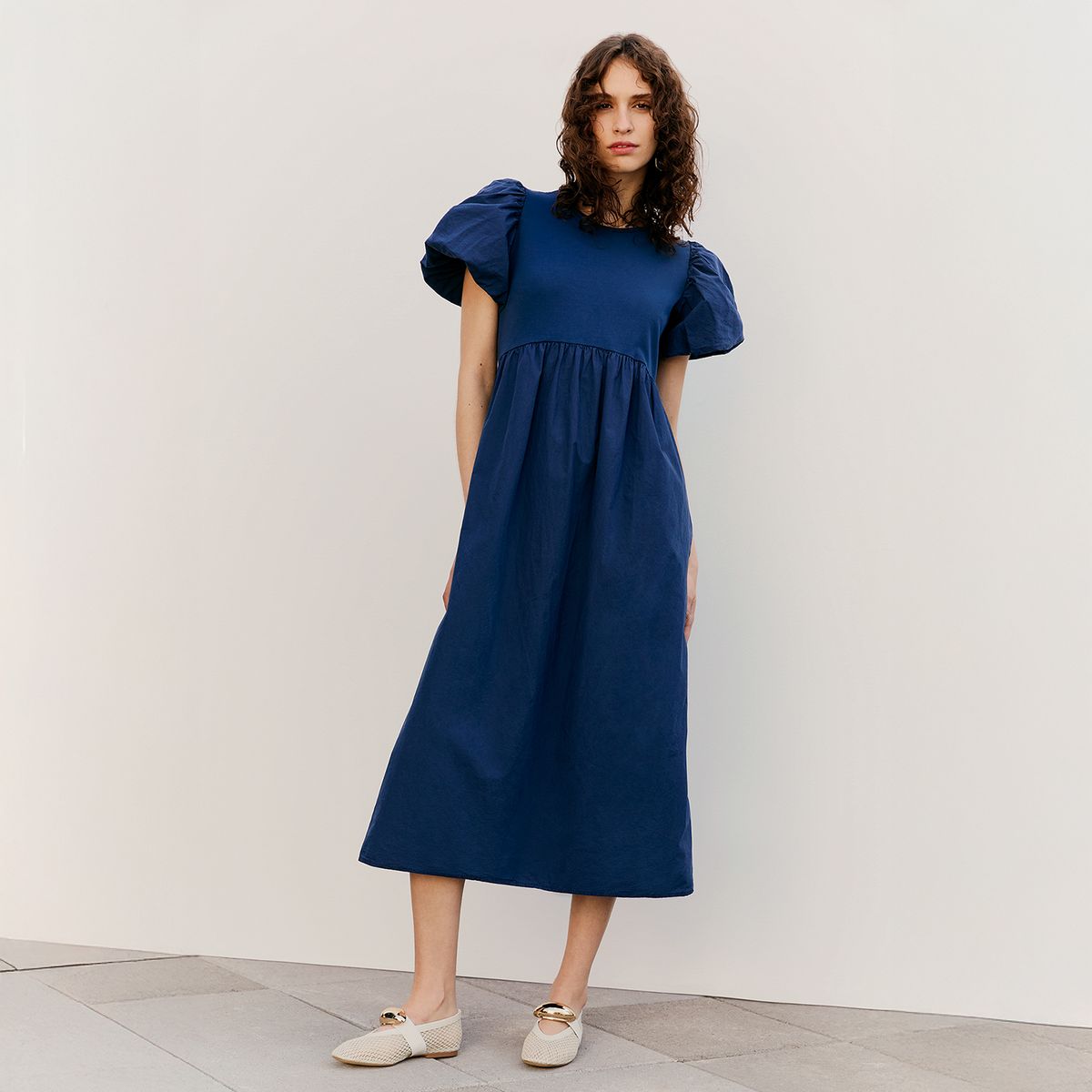 BASEMENT - Vestido Lino Hecho en Italia Mujer Basement