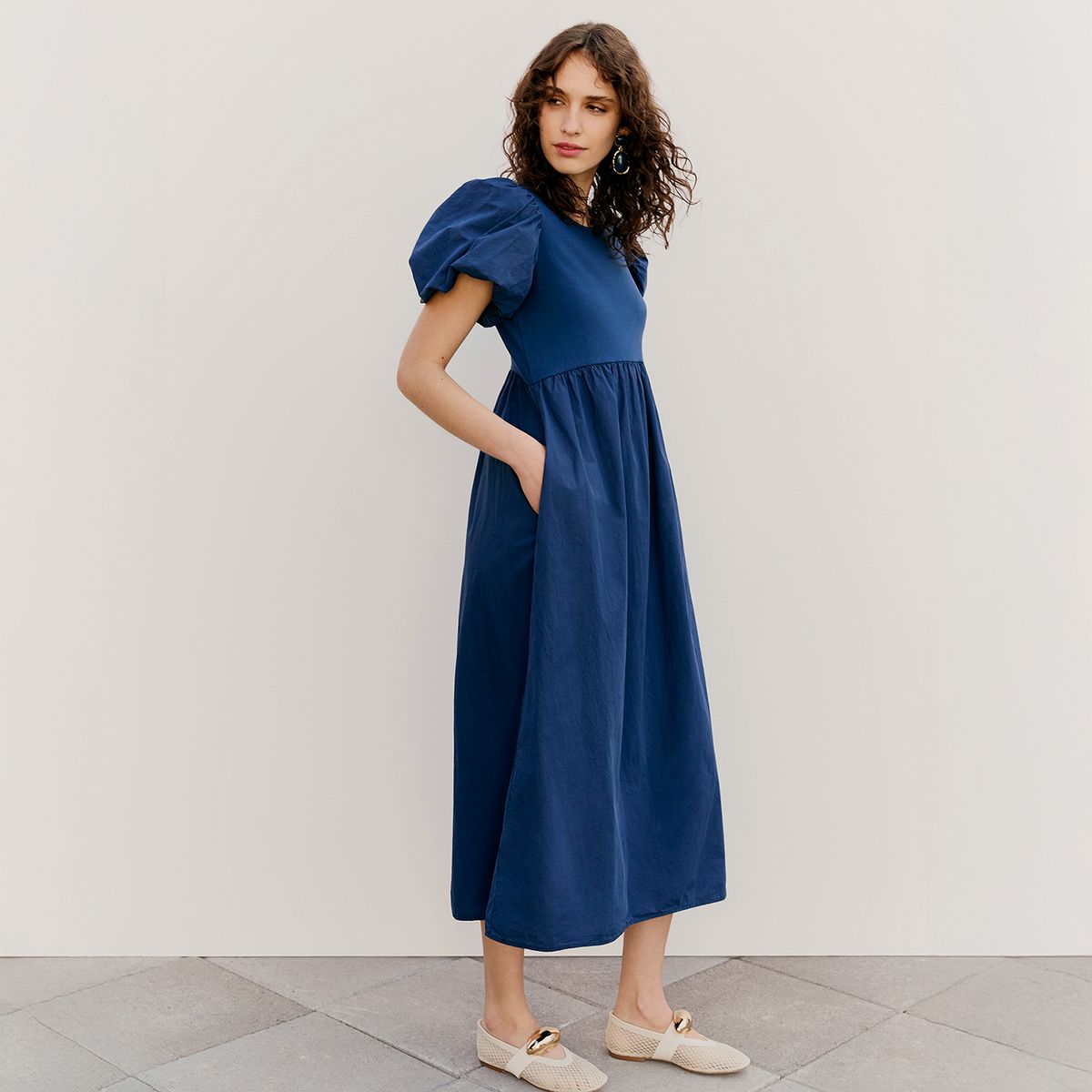 BASEMENT - Vestido Lino Hecho en Italia Mujer Basement