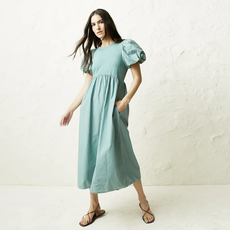 BASEMENT - Vestido Lino Hecho en Italia Mujer Basement