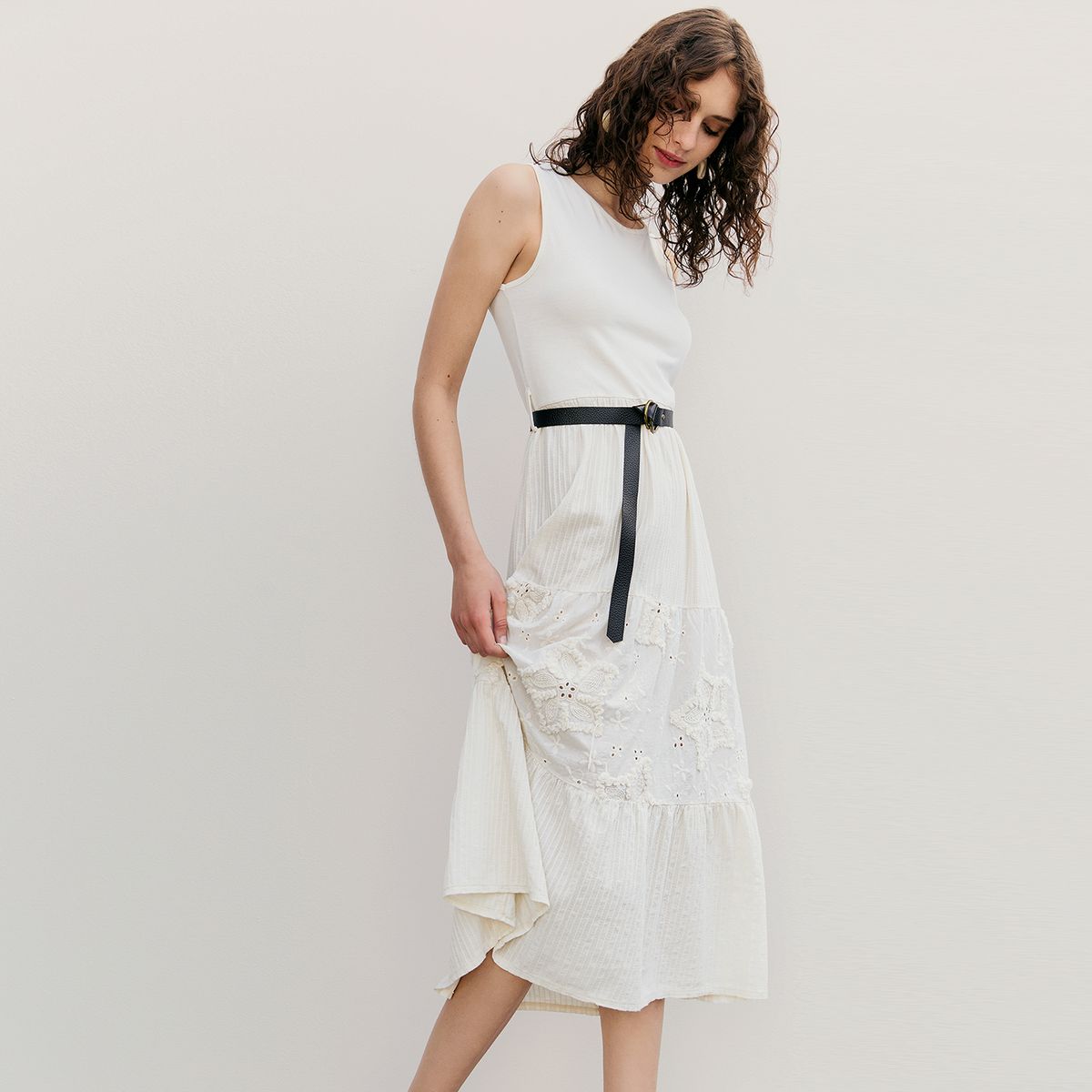 BASEMENT - Vestido Lino Hecho en Italia Mujer Basement