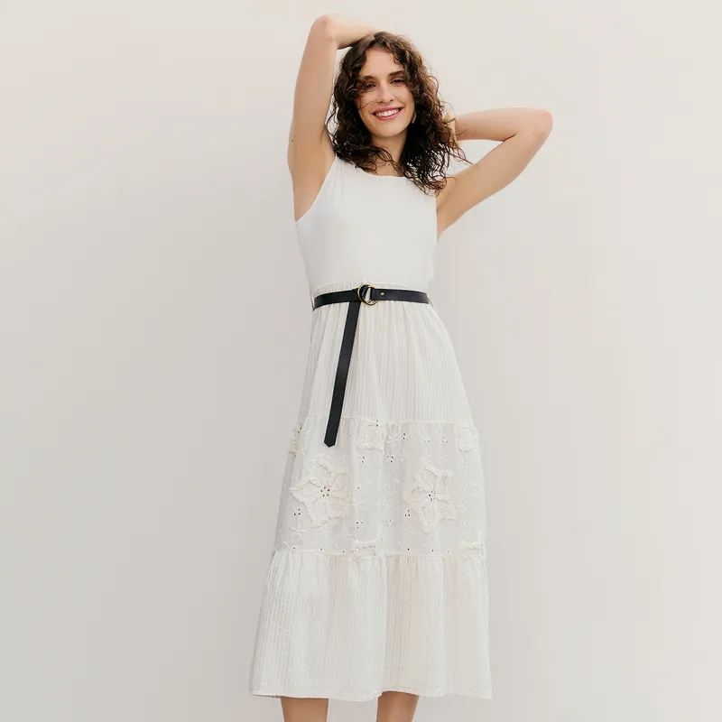BASEMENT - Vestido Lino Hecho en Italia Mujer Basement