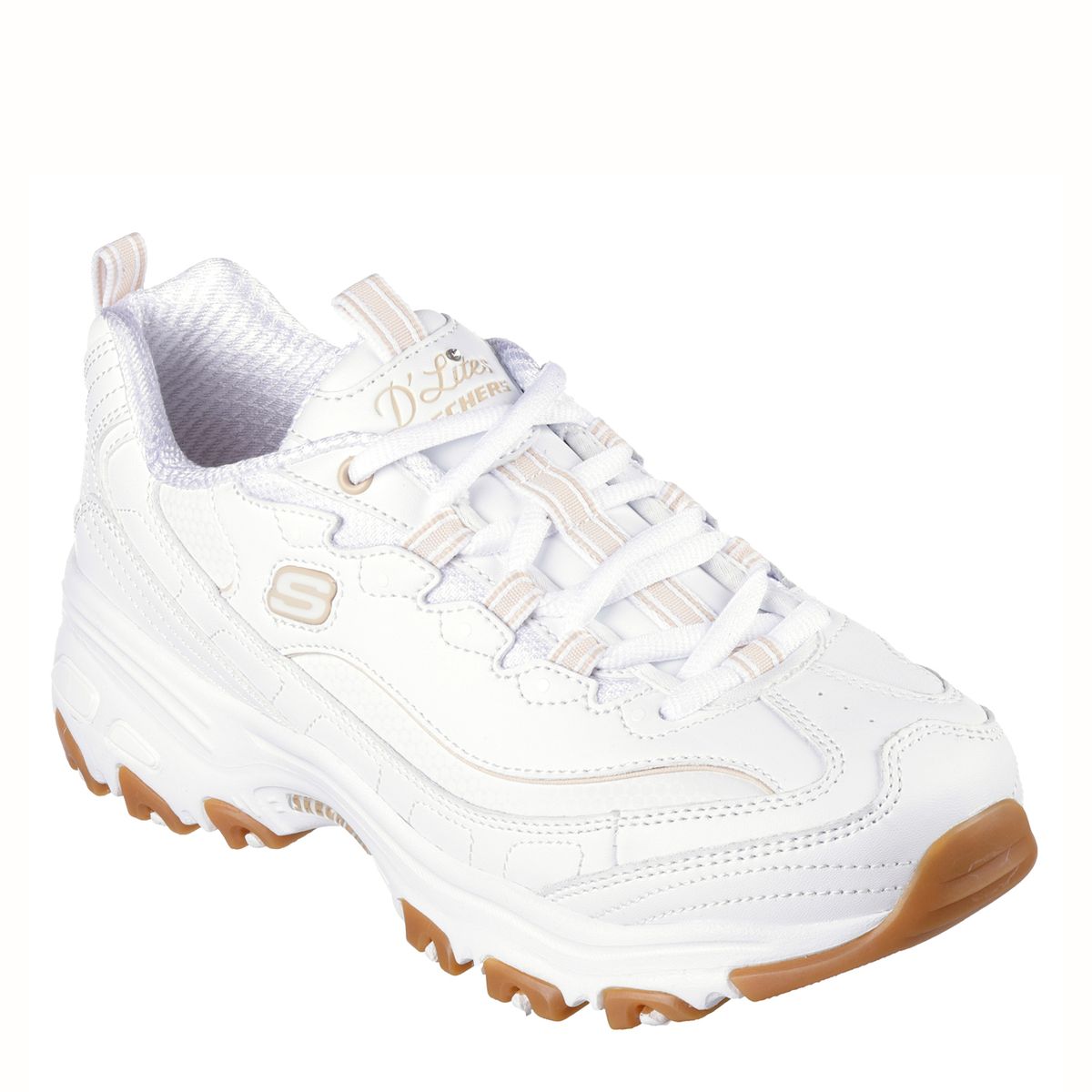 SKECHERS - D'Lites Zapatilla Urbana Mujer Cuero Blanco Skechers