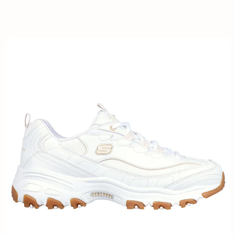 SKECHERS - D'Lites Zapatilla Urbana Mujer Cuero Blanco Skechers