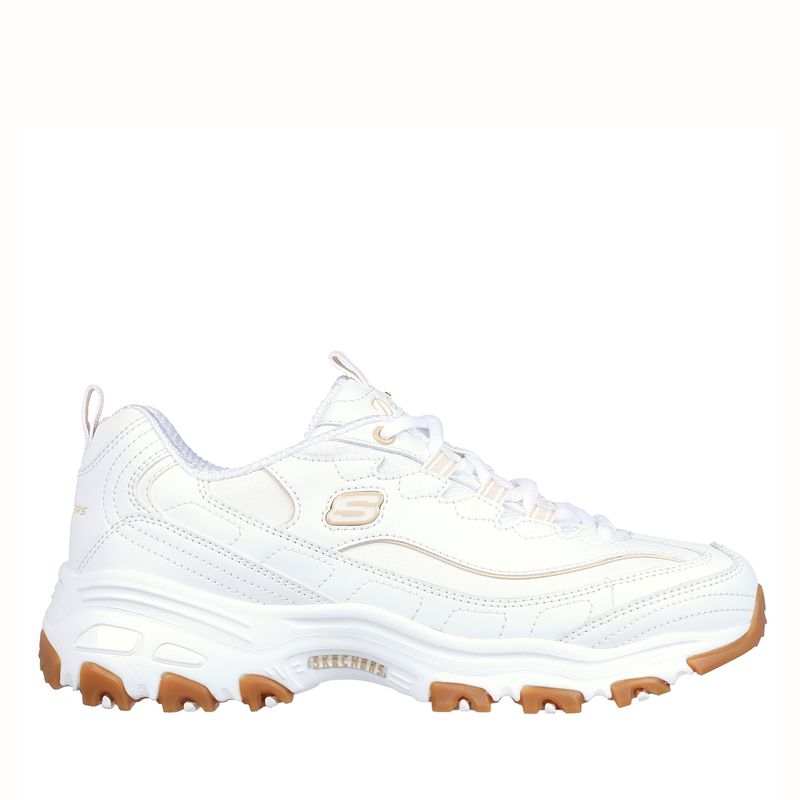 SKECHERS - D'Lites Zapatilla Urbana Mujer Cuero Blanco Skechers