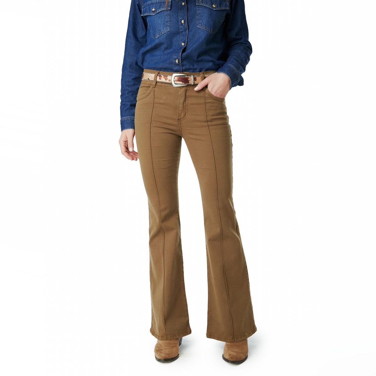 EFESIS - Pantalón Flare Tiro Medio Mujer Efesis