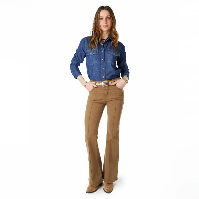EFESIS - Pantalón Flare Tiro Medio Mujer Efesis
