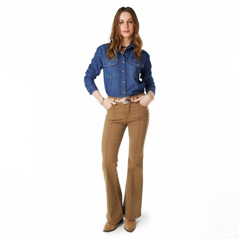 EFESIS - Pantalón Flare Tiro Medio Mujer Efesis