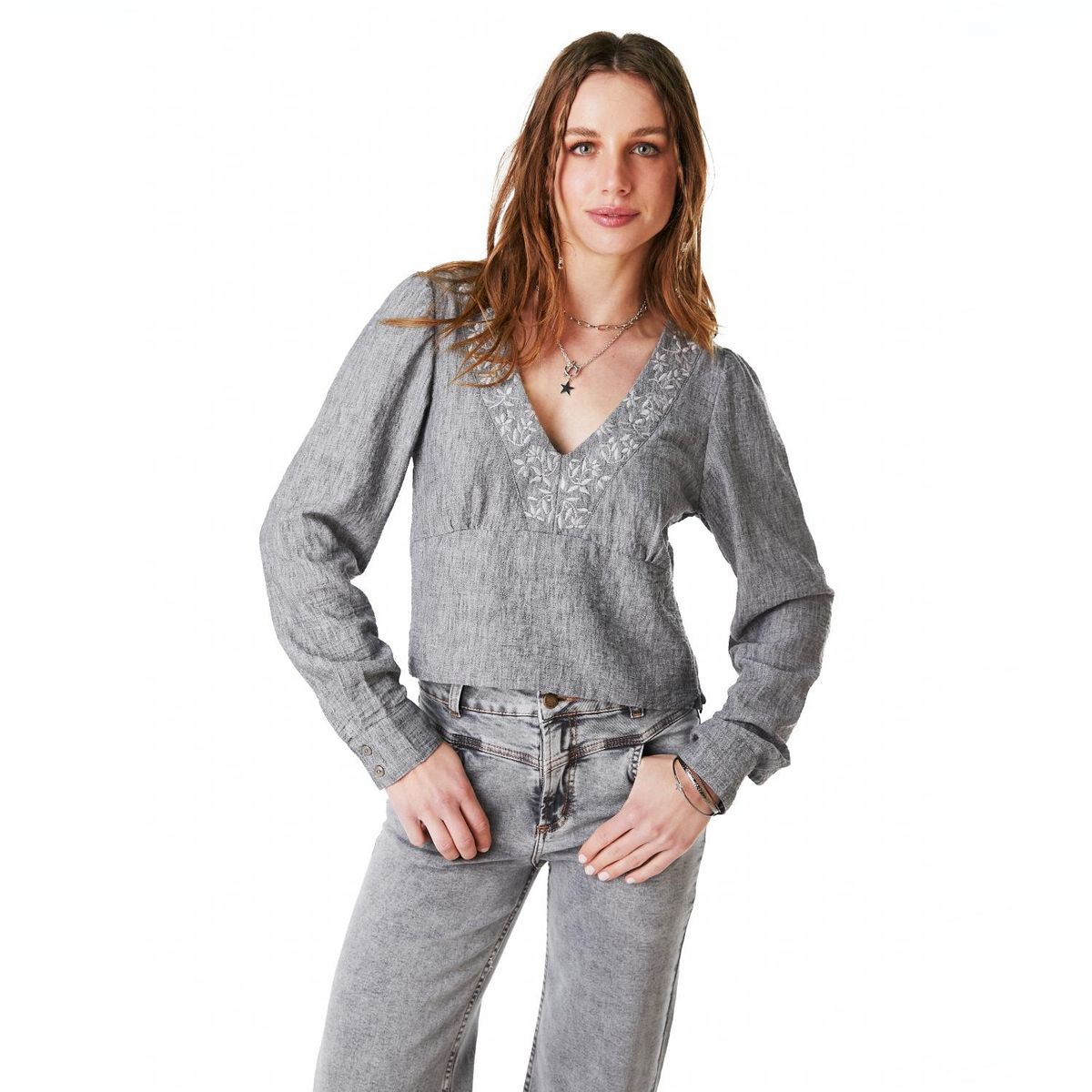 EFESIS - Blusa Manga Larga Algodón Mujer Efesis