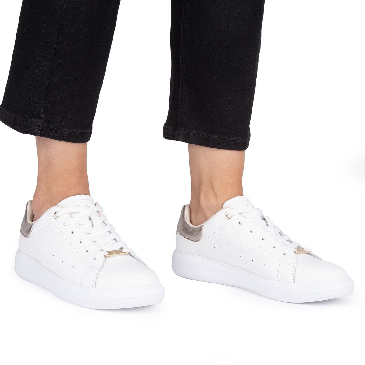 GACEL - Rosalia Zapatilla Urbana Mujer Cuero Blanco Gacel