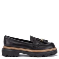 Eve Mocasín Cuero Negro Mujer
