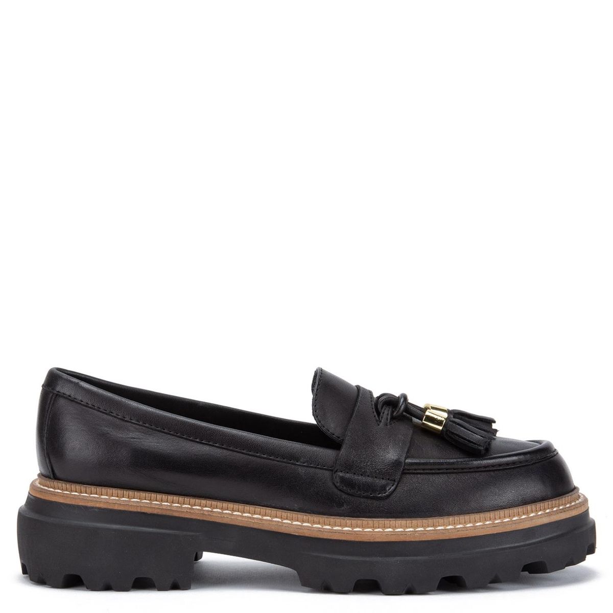 GACEL - Eve Mocasín Cuero Negro Mujer Gacel