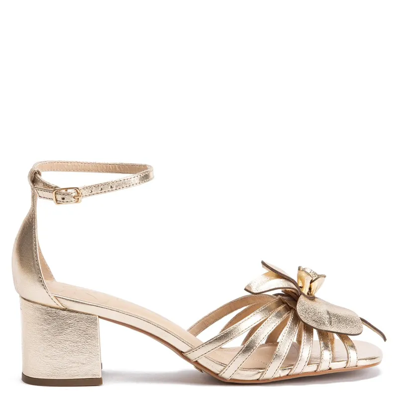 GACEL - Roma Sandalia Mujer Cuero Dorado Gacel