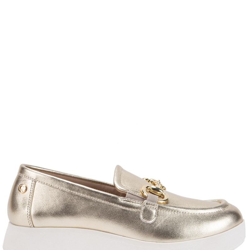 GACEL - Lydia Mocasin Mujer Cuero Dorado Gacel