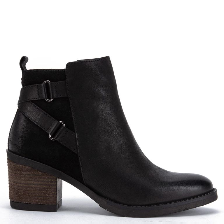 Botines De Cuero Para Mujer Ambra Negro - D'Cuero