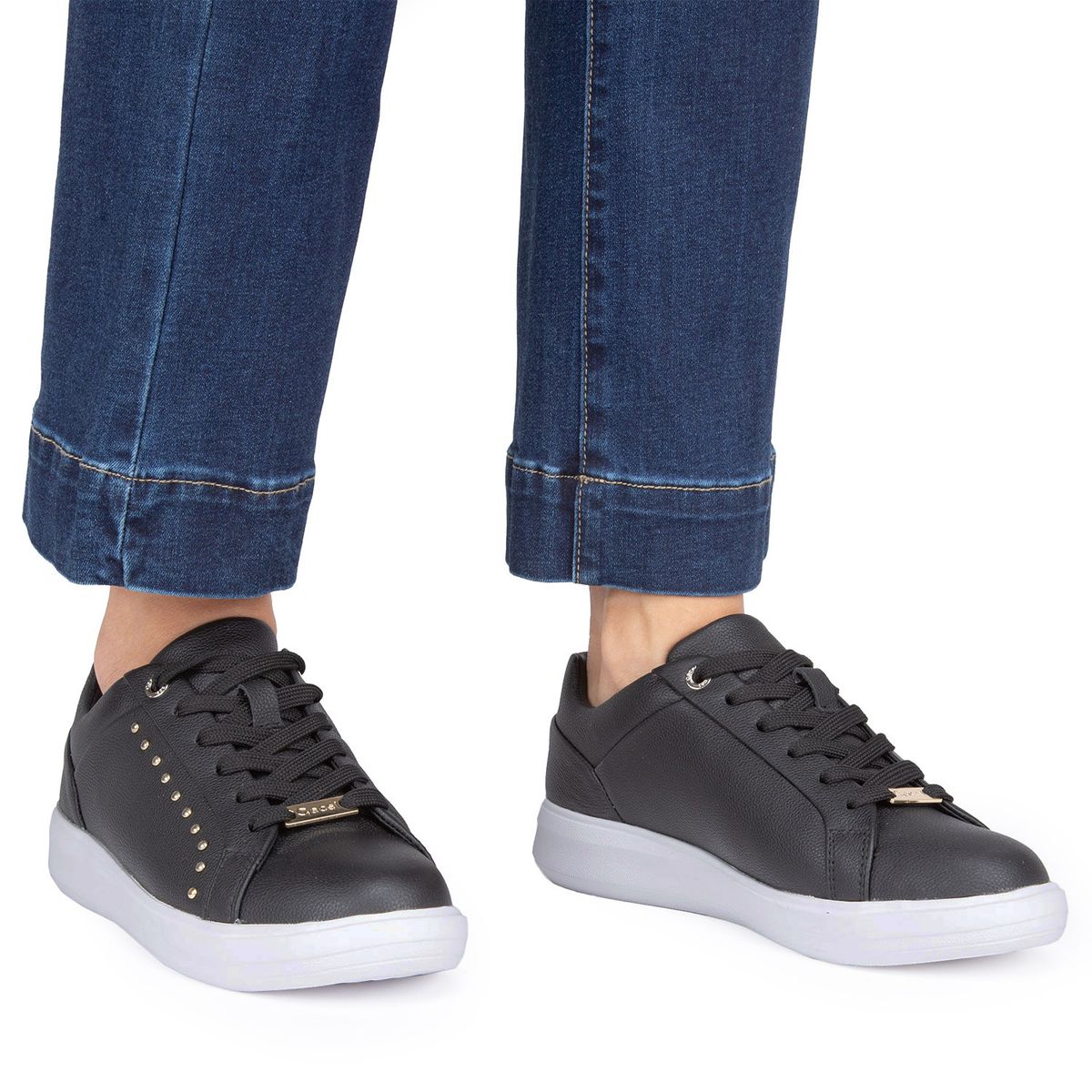 GACEL - Rosalia Zapatilla Urbana Mujer Cuero Negro Gacel