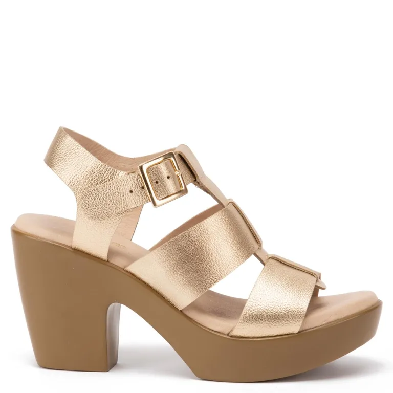 Dalia Sandalia Mujer Cuero Dorado