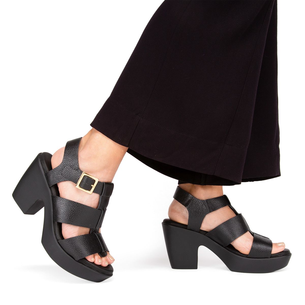 GACEL - Dalia Sandalia Mujer Cuero Negro Gacel