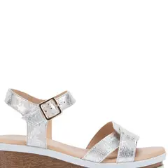 GACEL - Diletta Sandalia Mujer Cuero Plateado