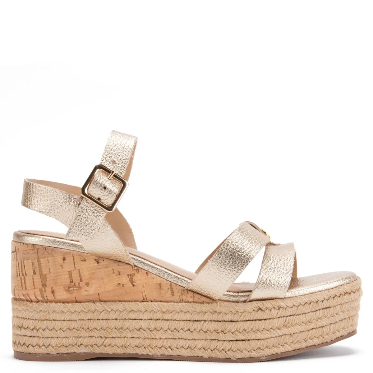 GACEL - Eduarda Sandalia Mujer Cuero Dorado Gacel