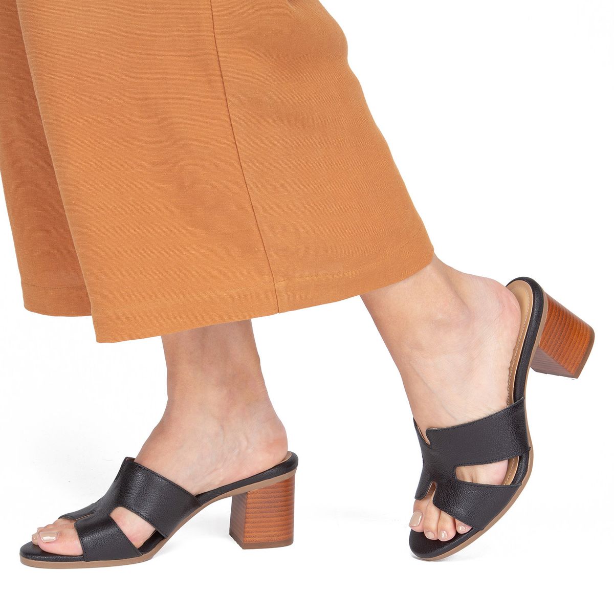 GACEL - Roxxy Sandalia Mujer Cuero Negro Gacel