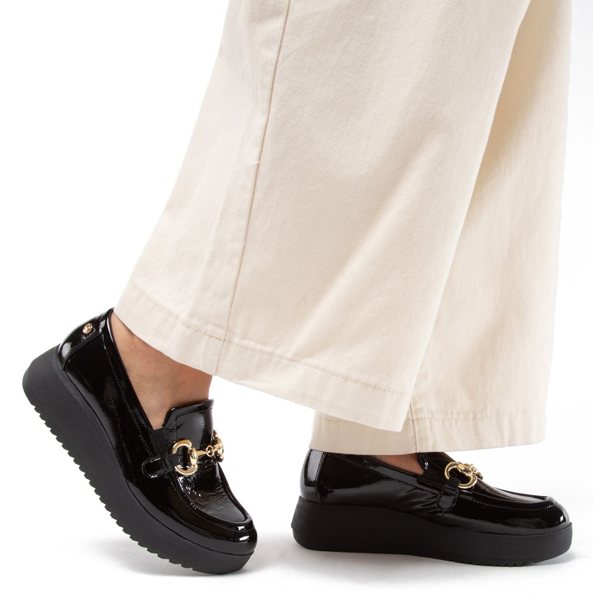 GACEL - Lydia Mocasín Mujer Cuero Negro Gacel