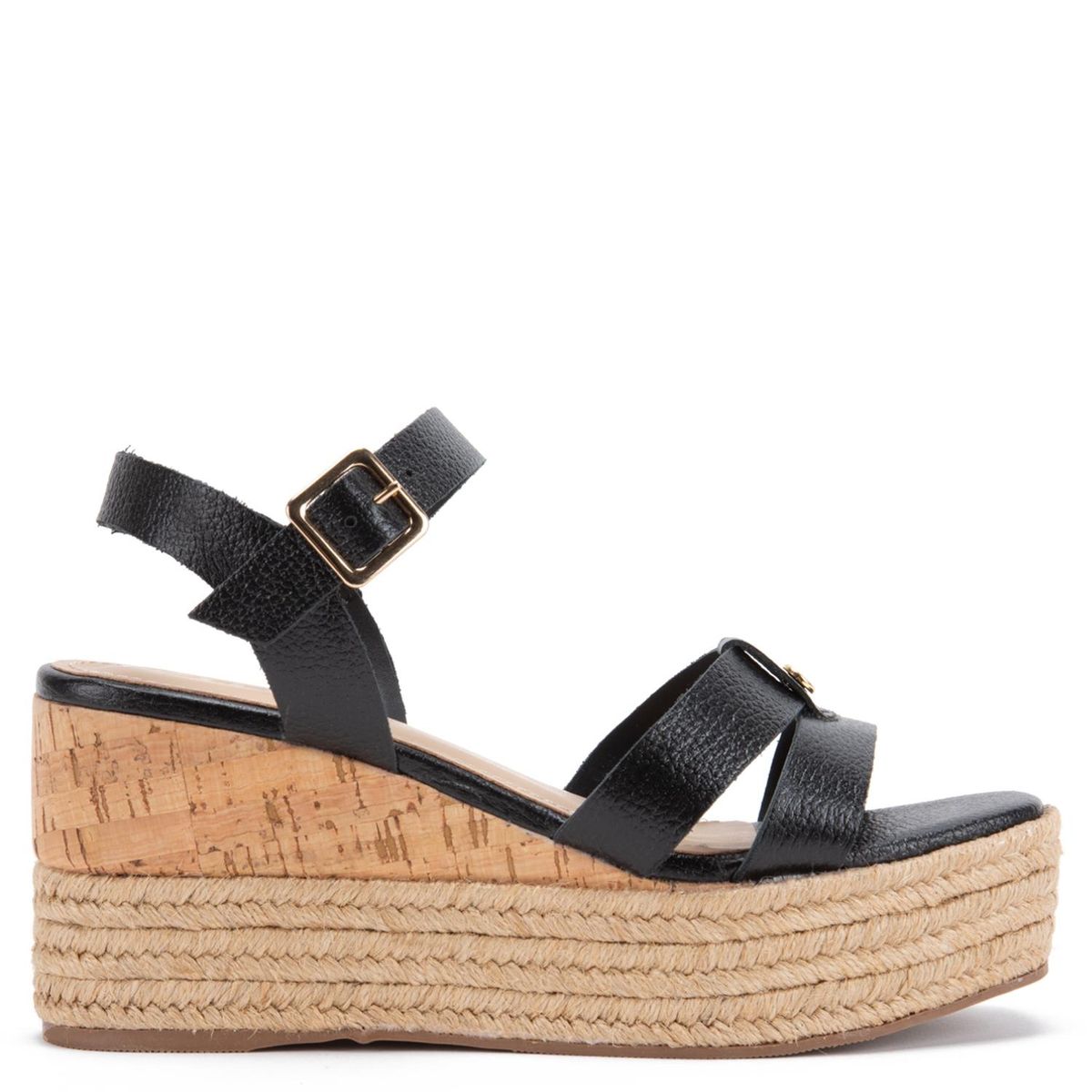 GACEL - Eduarda Sandalia Mujer Cuero Negro Gacel