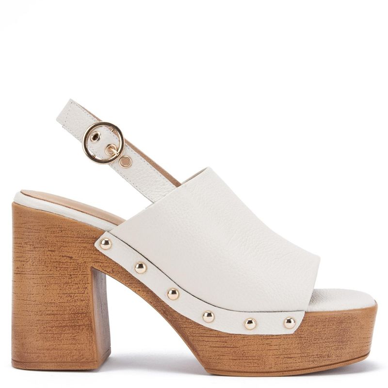 GACEL - Flo Sandalia Mujer Cuero Blanco Gacel