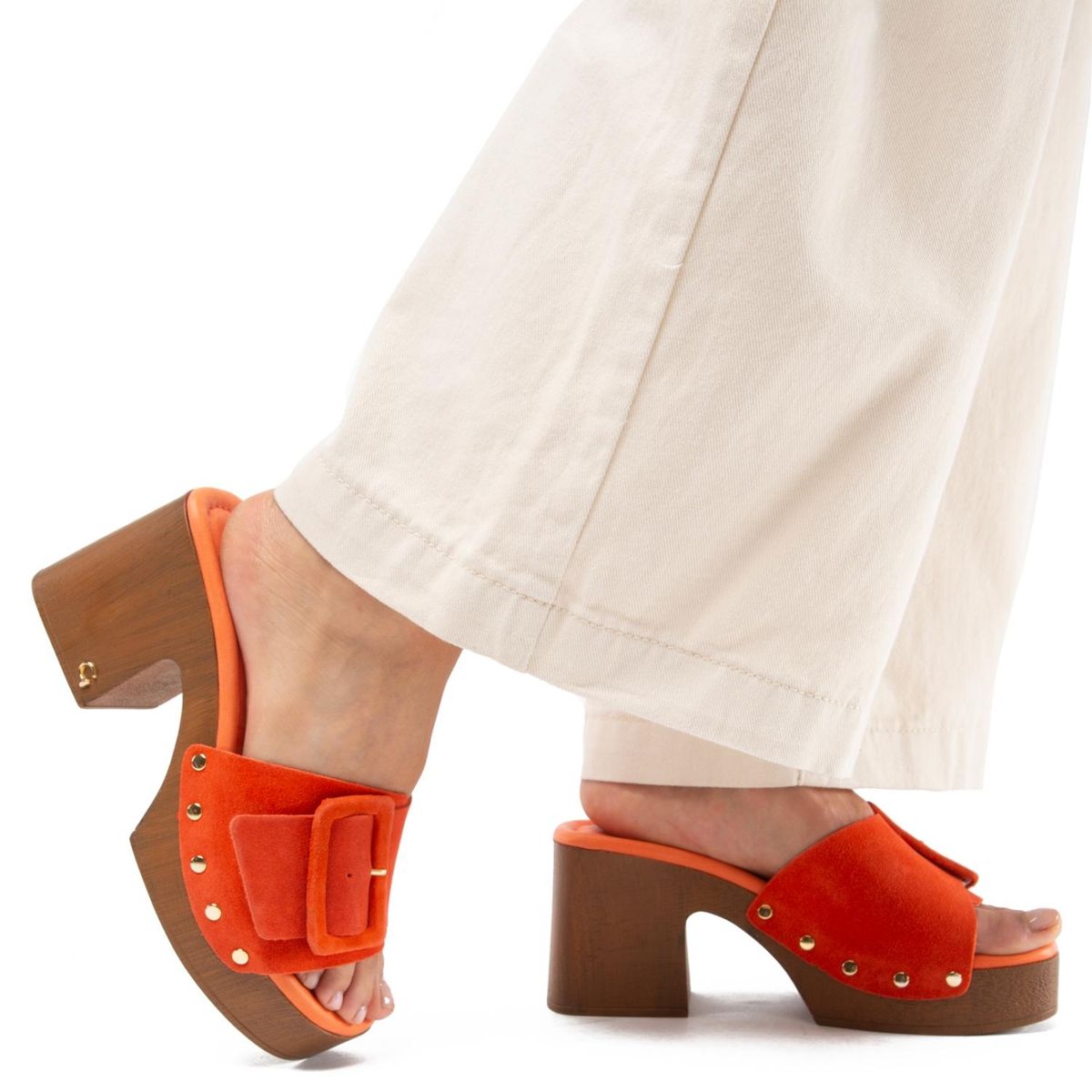 GACEL - Daisy Sandalia Mujer Cuero Naranjo Gacel