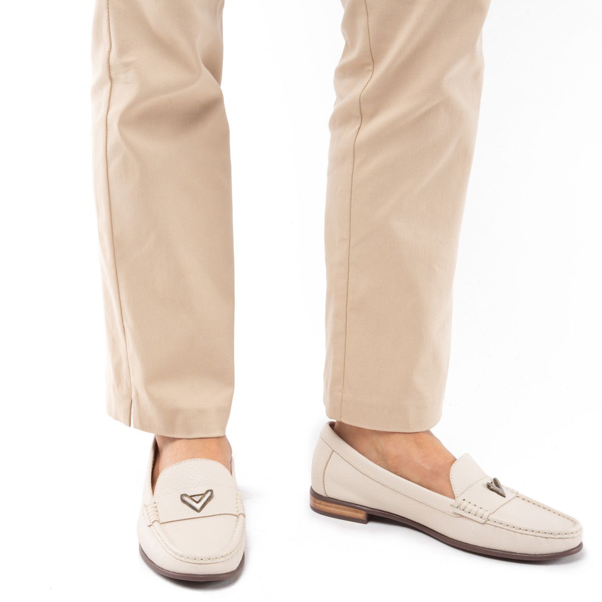 GACEL - Siri Mocasín Mujer Cuero Beige Gacel