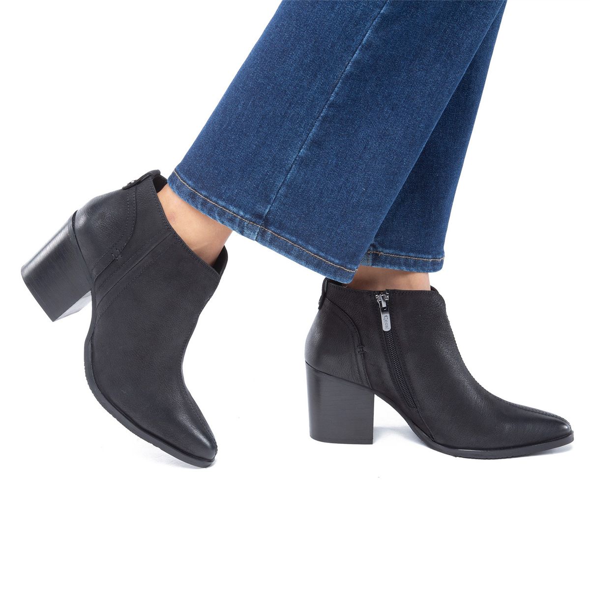 GACEL - Bruna Botín Mujer Cuero Negro Gacel