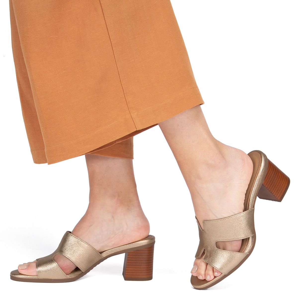 GACEL - Roxxy Sandalia Mujer Cuero Dorado Gacel