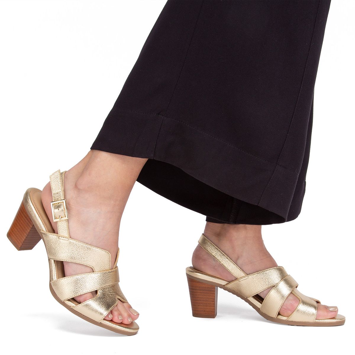 GACEL - Sandalia Cuero Dorado Mujer Roxxane Gacel
