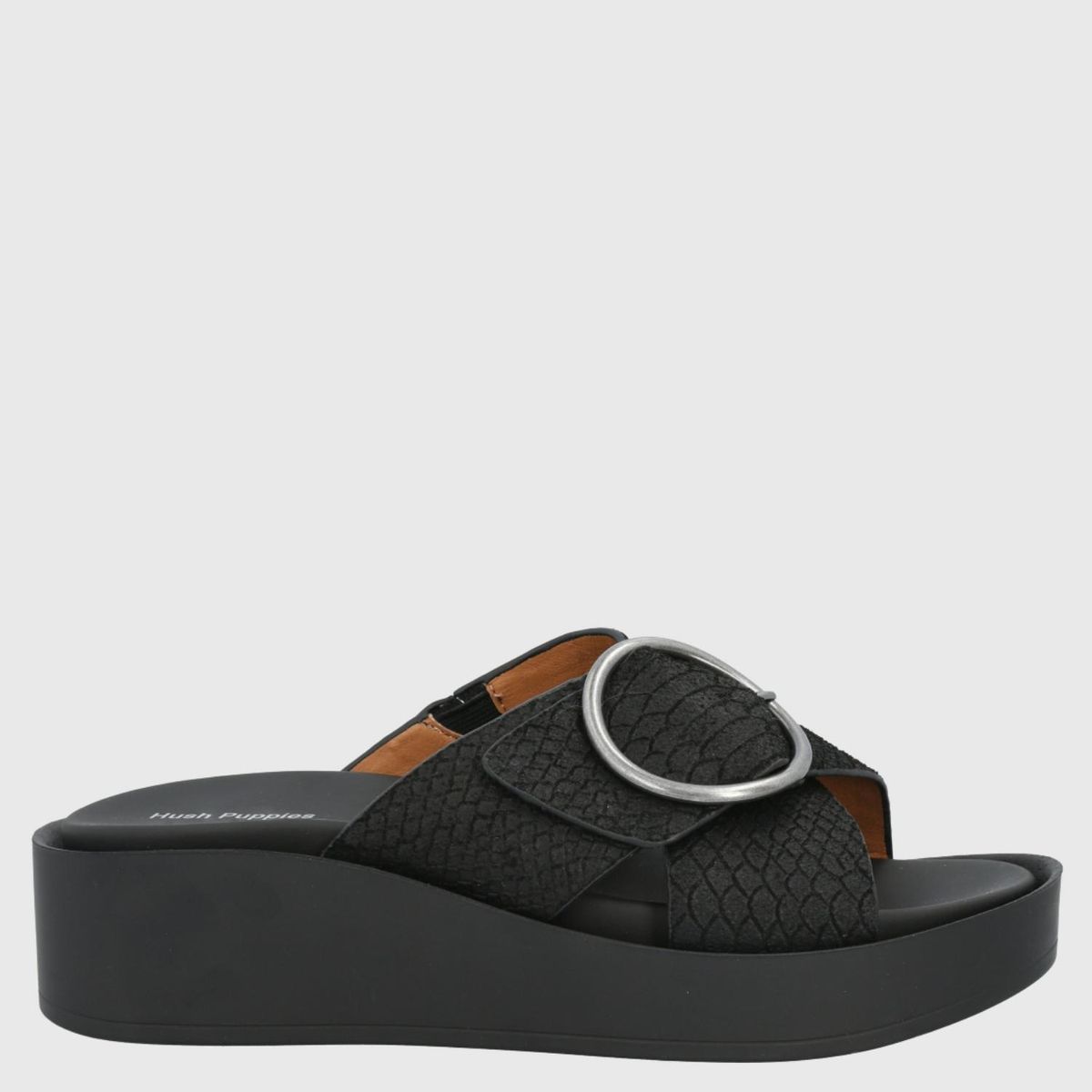 HUSH PUPPIES - Gise Sandalia Mujer Cuero Negro Hush Puppies