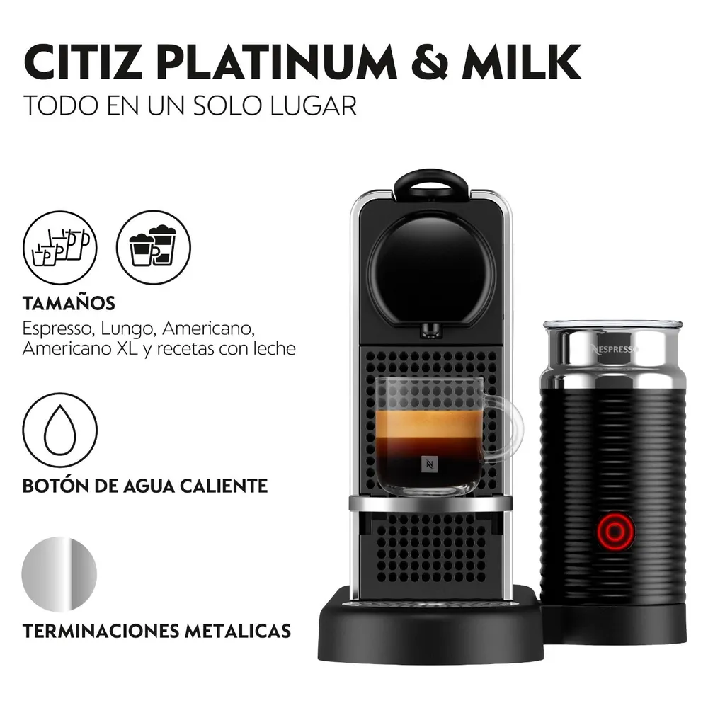 Nespresso Citiz Platinum & Milk Acero Inoxidable, foto 4