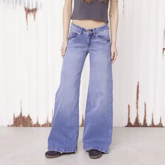 AMERICANINO - Jeans Wide Leg Tiro Bajo Mujer